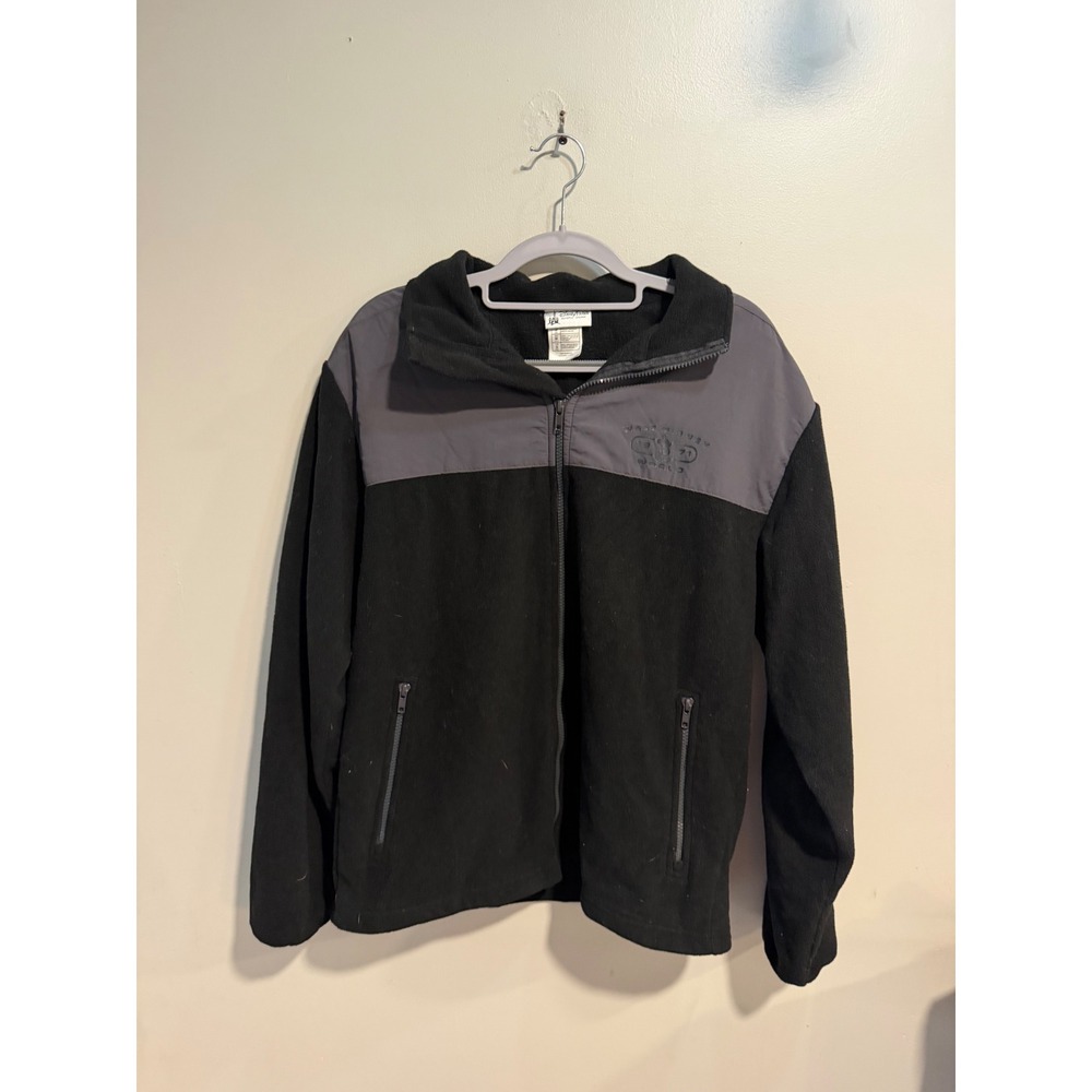 Walt Disney World Mens Fleece Full‎ Zip Jacket Grey Black Mickey Mouse Small